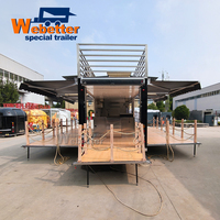 Remorque de bar mobile pliable à deux étages Webetter, grill pour poulet rôti, kebab, shawarma, camion de restauration rapide, cuisine entièrement équipée