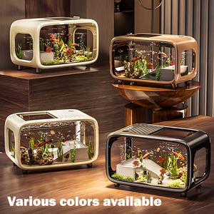 Groot Modern Transparant <span class=keywords><strong>Aquarium</strong></span> Geïntegreerd Panoramisch <span class=keywords><strong>Aquarium</strong></span> Transparant Rechthoekig Ontwerp Ideaal Voor Kantoordecoratie - Product Image 4