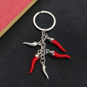 Llavero de Chile <span class=keywords><strong>Rojo</strong></span> de Aleación de Zinc, Recuerdo Turístico de Italia, Llavero de Chile <span class=keywords><strong>Rojo</strong></span> en 3D para la Buena Suerte - Product Image 5