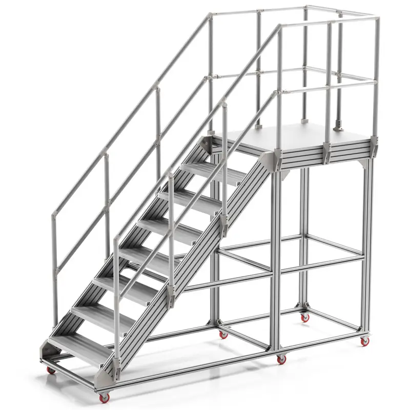 Aluminium Profiel Step Workshop Assemblagelijn Kruising Ladder Kruisen Brug Aluminium Klimladder Roltrap