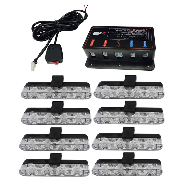 12V 24V front grille strobe light kit red blue amber yellow auto car used emergency warning LED strobe light