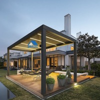 Pergola Bioclimatique en Aluminium à Lames Orientables Électriques, Imperméable, pour Terrasse et Patio, au Design Magique