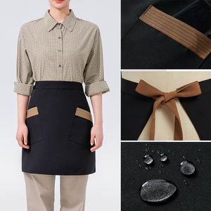 Usine en gros imperméable à l'eau toile résistant à l'huile demi tablier essuyer les mains Logo personnalisé tablier <span class=keywords><strong>maison</strong></span> cuisine tablier - Product Image 2