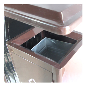 Poubelle de tri extérieure en acier galvanisé à double compartiment avec structure autoportante pour le tri des déchets - Product Image 5