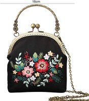 Set Dompet Koin DIY Cina, Dompet Buatan Tangan, Perlengkapan Pembuatan Tas Cross Stitch, Tas Bordir DIY