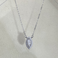 Collier pendentif pour femme Mlluki Moissanite en argent sterling 925 micro-pavé 202650 Marquise