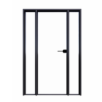 Porte battante en aluminium et verre pour maison, avec fermeture silencieuse et anti-pincement, installation facile, design personnalisé
