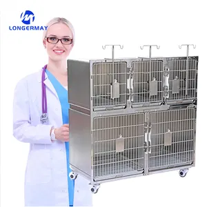 5 Sets Of Dog Cat Stainless Steel Pet Cage Veterinary Icu Use Stainless Steel Wire Pet Cat Dog Cage Outdoor