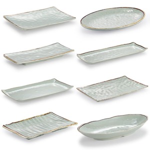Assiette rectangulaire en mélamine, assiette de style japonais imitation porcelaine, assiette ovale pour poisson, assiette créative pour restaurant de hot pot - Product Image 1