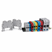 Bloc de bornes à vis DIN 4/6 carrés, type rail combiné MRK2.5mm², rail fixe en cuivre, tension