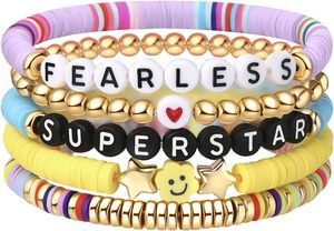 Pulsera de cerámica con cuentas geométricas estilo bohemio para verano, con letras Swiftie, joyería para chica, brazalete de aniversario, ODM - Product Image 4