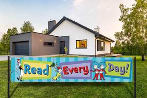 Bandera Decorativa con Temática <span class=keywords><strong>de</strong></span> Lectura del Dr. Seuss, para Leer Todos los Días, Decoración para Cuarto <span class=keywords><strong>de</strong></span> Niños, Escuela, Biblioteca, Jardín, Exterior - Product Image 3