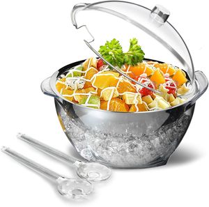 Couverture de réfrigérateur pour salade en gros, bol à salade en plastique avec couvercle et fourchette - Product Image 2