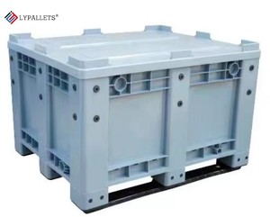 Lypallets 1200x1000x760mm Stackable rắn nhựa <span class=keywords><strong>Pallet</strong></span> container <span class=keywords><strong>Pallet</strong></span> Lớn Thùng hộp cho hải sản và rau quả Giao thông vận tải - Product Image 3