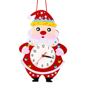 Nouveau design – Kit d'horloge murale de Noël en feutre à faire soi-même – Jouet éducatif en feutre – Aide à l'apprentissage – Kits d'horloge murale de Noël décoratifs en feutre - Product Image 1
