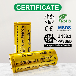 <span class=keywords><strong>Vapcell</strong></span> G53 INR26650 5300มิลลิแอมป์ต่อชั่วโมง20A 3.6โวลต์สามารถชาร์จได้เซลล์แบตเตอรี่ลิเธียมไอออนสำหรับพลังงานแบบพกพา - Product Image 1