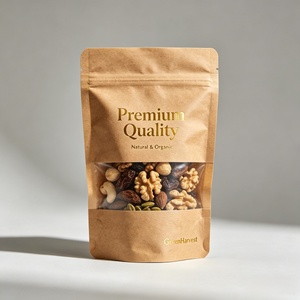 Bolsa de Embalaje de Alimentos Compostable de Diseño Personalizado, Bolsa de Papel Kraft Biodegradable con Ventana de PLA, Bolsa con Base para Frutos Secos y Snacks - Product Image 2