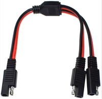 Câble de connexion automobile SAE DC 14 AWG, séparateur en Y, câble d'extension SAE 1 vers 2 pour la connexion et le transfert de batterie solaire