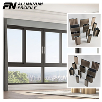 Profilé de fenêtre en aluminium pour portes et fenêtres, profilé d'extrusion d'aluminium sur mesure, Aluminio Perfil De Aluminio Para Ventanas