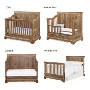 Cuna convertible moderna 4 en 1 de madera maciza, altura ajustable, ecológica, para bebés, niños, uso en hospitales y escuelas, de lujo - Product Image 5