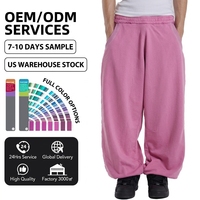 Herren Baumwoll-Sweatpants mit weitem Bein, seitlichem Paspelstreifen, Kordelzug am Knöchel, gewebte lange Hose mit Schlupfverschluss