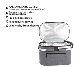 Bolsa térmica de neopreno con logotipo personalizado para <span class=keywords><strong>Picnic</strong></span>, bolsa térmica aislante para exteriores, fiambrera, refrigerador de alimentos, <span class=keywords><strong>cesta</strong></span> portátil para <span class=keywords><strong>Picnic</strong></span> - Product Image 4