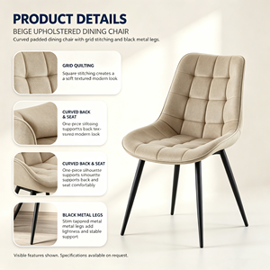 <span class=keywords><strong>Chaise</strong></span> de salle à manger ergonomique avec support lombaire, style minimaliste italien, en tissu capitonné, fabriquée directement par OKAY - Product Image 2
