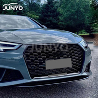 Kit carrosserie Junyo, pare-chocs avant, grille nid d'abeille, style grille avant noir brillant pour Audi A4, mise à niveau au style RS4, 2017-2019