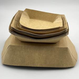 Venta al por mayor de papel Kraft desechable para fiesta, aperitivos, patatas fritas, cubiertos en forma de barcos de comida - Product Image 5