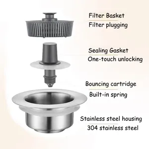 Sink Stopper 78mm Sink Plug Stainless Steel Waste Plug Basin Stainer UK Kitchen Drainer Drain Sink Strainer