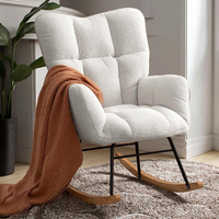 Fauteuil à bascule moderne de luxe pour chambre d'enfant, fauteuil à bascule Teddy à dossier haut, fauteuil d'appoint pour salon et chambre à coucher