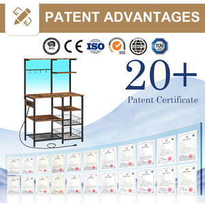 Panier <span class=keywords><strong>à</strong></span> <span class=keywords><strong>pain</strong></span> de cuisine en maille métallique avec rangement Support pour <span class=keywords><strong>four</strong></span> <span class=keywords><strong>à</strong></span> micro-ondes avec étagères réglables et crochets <span class=keywords><strong>à</strong></span> épices - Product Image 6