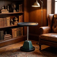 Table basse en marbre vert foncé sophistiquée haut de gamme YH-56, style nordique moderne minimaliste pour salon