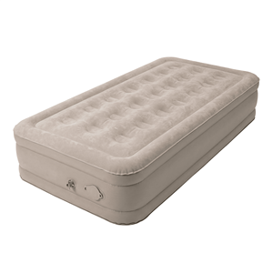 Matelas de camping individuel auto-gonflant de luxe beige, léger et pliable, en PVC, pour glamping et usage hospitalier - Product Image 1