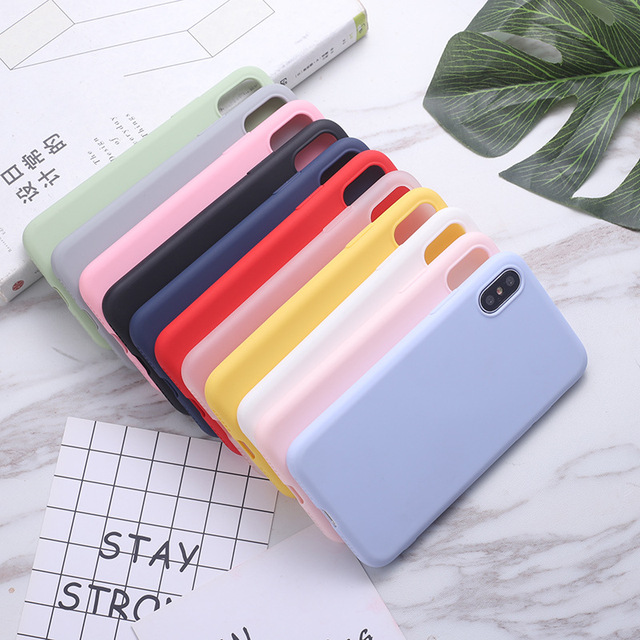 Colorful Solid Color TPU Soft Silicone Phone Case for iPhone 11 12 13 14 15 16 Pro Max for Samsung Shockproof Mobile Cover