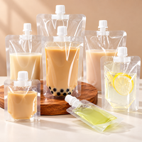 Pochette transparente à bec verseur pour emballage de boissons liquides (lait, thé, jus) 50ml 100ml 150ml 200ml 250ml 300ml