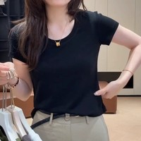 Camiseta de Verano para Mujer, Viscosa, Casual, Color Sólido, Ligera, Corte Ajustado, Estiliza la Figura, Diseño OEM/ODM, Venta Directa de Fábrica