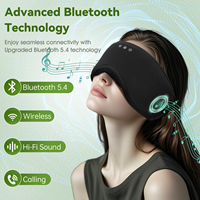 Masque de sommeil musical sans fil Bluetooth 5.4 portable, respirant, occultant, avec autocollants silencieux pour les voyages et la sieste