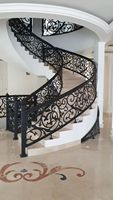 Escalier en acier inoxydable courbé, design métallique, pour intérieur/extérieur, populaire en Australie, avec garde-corps en fer forgé noir - Marque DAERNUO