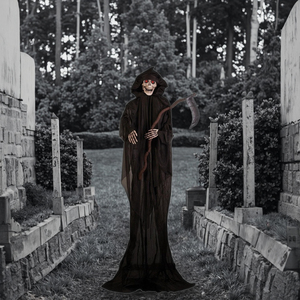 หุ่นยนต์ฮาโลวีน โครงกระดูกยักษ์ขนาดเท่าคนจริง 6 ฟุต พร้อมเคียว - Product Image 1