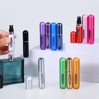 Mini Bouteille de Parfum en Plastique Rechargeable, Tête de Pulvérisation à Pression, Plusieurs Couleurs, 5ml