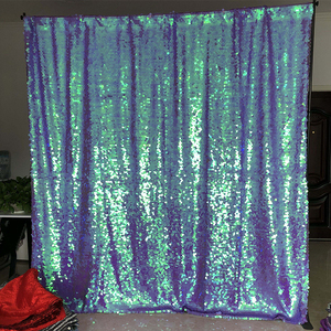 Effetto specchio Gradiente Viola 18 millimetri di Grandi Dimensioni Paillettes Lucido Disegno della Tenda Sullo Sfondo di 8x8 Ft - Product Image 2
