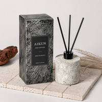 Diffuseur de parfum d'ambiance en céramique texturée AIKUN avec bâtonnets noirs pour hôtel, salle de bain et décoration de salon