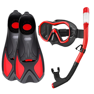 Aloma Nouvel équipement de plongée anti-buée Ensemble de tuba en silicone avec lentilles en verre Sangle élastique Kits de plongée Palmes - Product Image 4