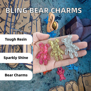 Adornos de Resina <span class=keywords><strong>Lilu</strong></span> al por Mayor para Zapatos, Dijes de Zapatos con Forma de Oso Brillante, Decoraciones Planas para Zapatos - Product Image 2