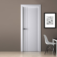 Panneau de porte prémonté en bois PVC design moderne pour maisons intérieur pour bureau pour toilette salle de bain avec poignée prix