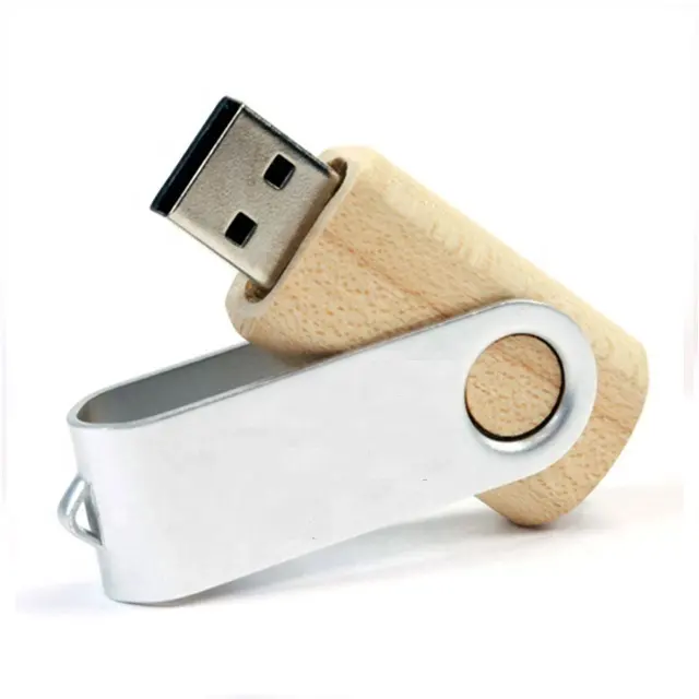 Promotional gift swivel metal wooden usb flash drive USB 2.0 3.0 2gb 4gb 8gb custom logo usb flash drive