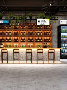 Mostrador de Recepción Comercial de Estilo Industrial <span class=keywords><strong>Vintage</strong></span> Yimutang, en Forma de L, Multifuncional, para Bar, Esquina, Caja, Restaurante de Barbacoa - Product Image 3