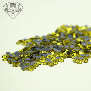 แก้วทรงกลมซิทรีน ASFA140เกรด C พลอยเทียมคริสตัลหลังแบนเหมาะสำหรับการตกแต่งเสื้อผ้าเสื้อยืดและกระเป๋า - Product Image 4