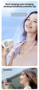Wholesale LED Waist Mounted Fan USB Clip <b>Mini</b> Portable Fan Wearable Personal Cooling Fan Hands Free Outdoor Sports Camping Fan - Product Image 5